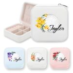 Personalized birth flower golf jewelry box for her