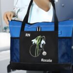 Carry Confidence to Work with a Personalized Birth Flower Nurse Tote Bag – Custom Canvas Handbag with Mesh Pocket for Medical Professionals - Image 3