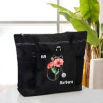 Carry Confidence to Work with a Personalized Birth Flower Nurse Tote Bag – Custom Canvas Handbag with Mesh Pocket for Medical Professionals - Image 4