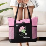 Carry Confidence to Work with a Personalized Birth Flower Nurse Tote Bag – Custom Canvas Handbag with Mesh Pocket for Medical Professionals - Image 6
