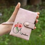 Carry Compassion with a Personalized Nurse Wallet – Custom Birth Flower & Stethoscope Design in Elegant Trifold Leather - Image 3