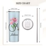 Celebrate Dedication with a Personalized Nurse Tumbler – Custom Watercolor Birth Flower & Stethoscope Design in Stainless Steel - Image 5