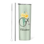 Celebrate Dedication with a Personalized Nurse Tumbler – Custom Watercolor Birth Flower & Stethoscope Design in Stainless Steel - Image 9