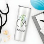 Personalized nurse tumbler with watercolor design