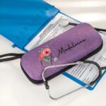 Protect Your Stethoscope in Style with a Personalized Birth Flower Case – Custom EVA Travel Pouch with Mesh Bag for Medical Professionals - Image 2