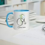 Personalized nurse mug with birth flower design