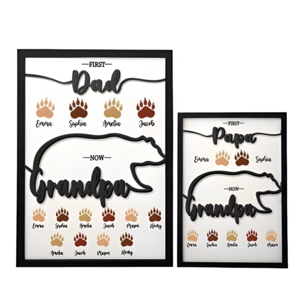 Custom wooden bear name plaque for family bonds