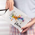Carry Your Melody – Custom Music Note Linen Cosmetic Bag – For Musicians and Music Lovers - Image 5