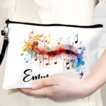 Carry Your Melody – Custom Music Note Linen Cosmetic Bag – For Musicians and Music Lovers - Image 6