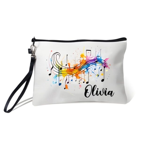 Custom music note cosmetic bag for music lovers