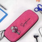 Personalized Birth Flower Medical Stethoscope Box – Lightweight Protective Case with Mesh Bag for Nurses and Doctors - Image 3
