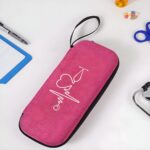 Personalized Birth Flower Medical Stethoscope Box – Lightweight Protective Case with Mesh Bag for Nurses and Doctors - Image 4