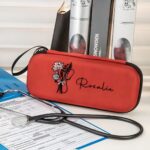 Personalized Birth Flower Medical Stethoscope Box – Lightweight Protective Case with Mesh Bag for Nurses and Doctors - Image 7