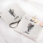 Personalized Birth Flower Medical Cosmetic Bag – Stethoscope Design Makeup Pouch with Wrist Strap for Nurses and Doctors - Image 3