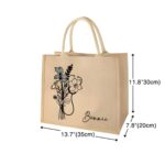 Personalized Birth Flower Medical Jute Tote Bag – Large Capacity Eco Nursing Bag for Everyday Care - Image 7