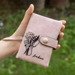 Custom birthflower nurse wallet with stethoscope design