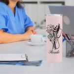 Personalized Birth Flower Stethoscope Tumbler – Stainless Steel Cup with Custom Name, Perfect Gift for Nurses and Doctors - Image 2