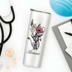 Personalized Birth Flower Stethoscope Tumbler for healthcare professionals