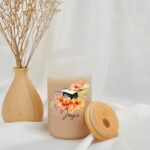 Toast to Achievement with a Personalized Graduation Glass Cup – Frosted Flower Design with Bamboo Lid & Straw - Image 6