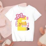 Celebrate New Beginnings – Custom Name & Initial Cotton Tee – For Kids' Special School Days - Image 3