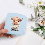 Carry Your Story Close – Birth Flower & Highland Cow Jewelry Box – For Women Who Treasure Every Moment - Image 2
