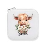 Carry Your Story Close – Birth Flower & Highland Cow Jewelry Box – For Women Who Treasure Every Moment - Image 8