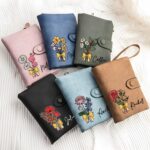 Embrace Your Story – Custom Birth Flower Pencil Bow Wallet with Wrist Strap – For Her, Mom, or Grandma’s Special Day - Image 4