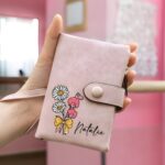 Custom birth flower wallet for her special moments