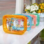 Personalized Birth Flower Clear Makeup Bag – PVC Travel Cosmetic Pouch with Zipper for Teachers and Everyday Use - Image 2
