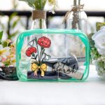 Personalized Birth Flower Clear Makeup Bag – PVC Travel Cosmetic Pouch with Zipper for Teachers and Everyday Use - Image 7