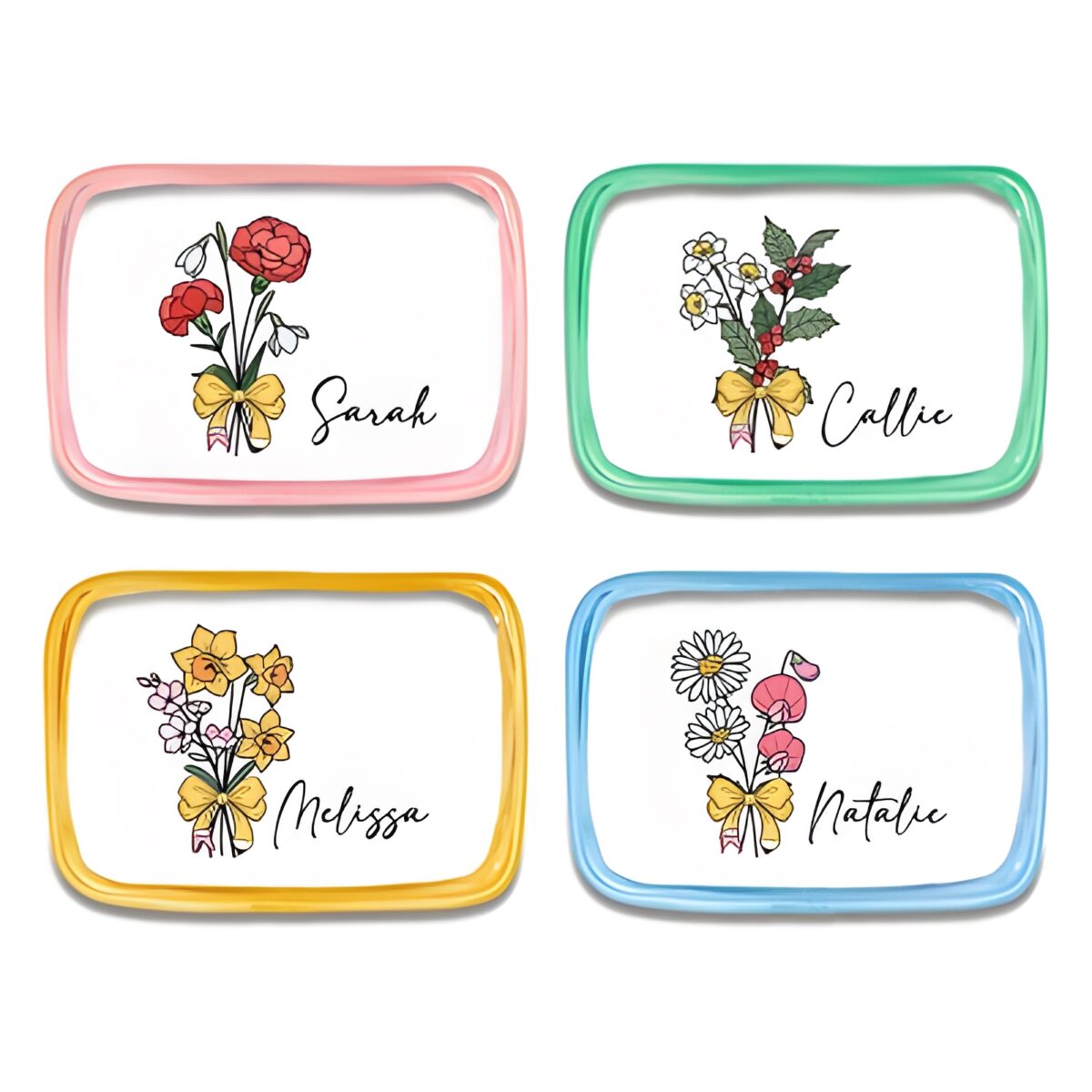 Personalized birth flower makeup bag for teachers
