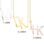 Sideways initial necklace embracing your unique story