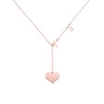 sideways initial necklace rose gold – Sideways initial necklace in rose gold