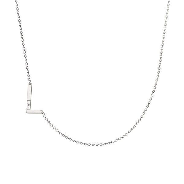 Sideways initial name necklace for personalized gifts