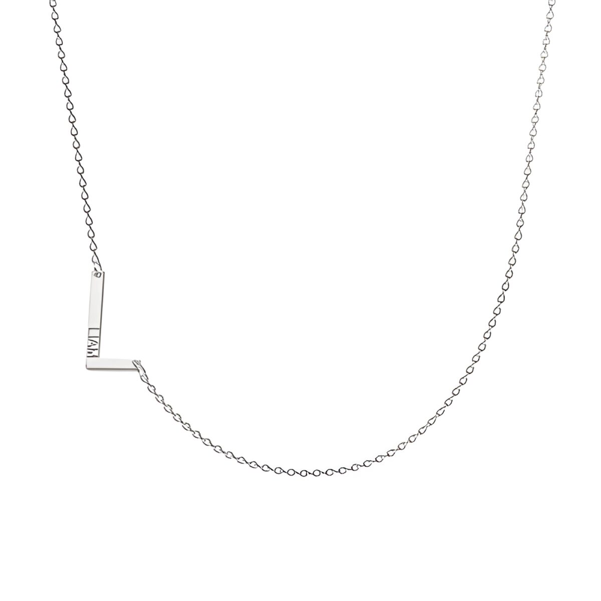 Sideways initial name necklace for personalized gifts