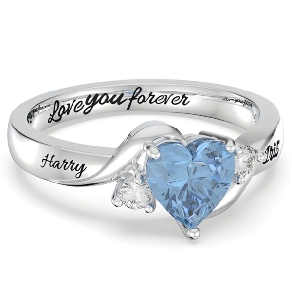 Heart gemstone promise ring symbolizing eternal devotion