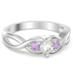 Three-Stone Infinity Promise Ring symbolizing love