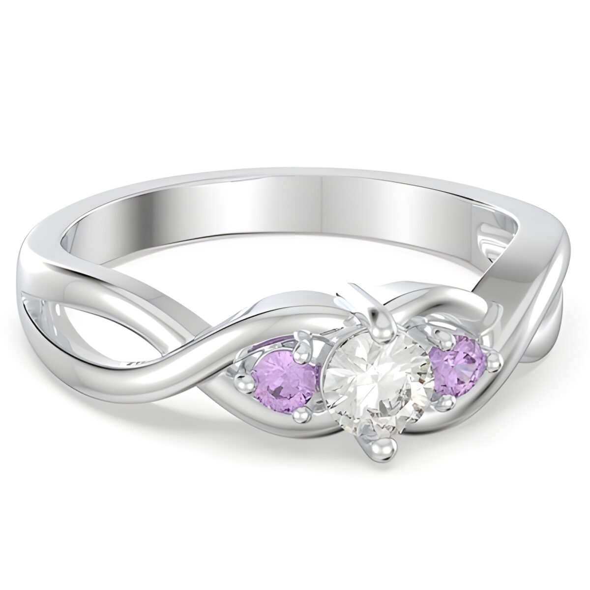 PRH007_featured Three-Stone Infinity Promise Ring symbolizing love