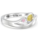 Embrace Eternal Promises – Swirling Sterling Silver Ring with Gemstones – A Timeless Treasure for Your Loved One - Image 2