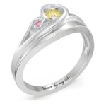 Embrace Eternal Promises – Swirling Sterling Silver Ring with Gemstones – A Timeless Treasure for Your Loved One - Image 3