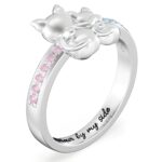 Whispered Promises of Two Cats – Sterling Silver Couple's Promise Ring – For Cherished Love Moments - Image 3