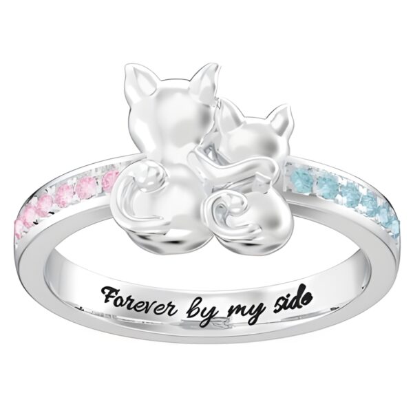 Couple's promise ring with cats for cherished love moments
