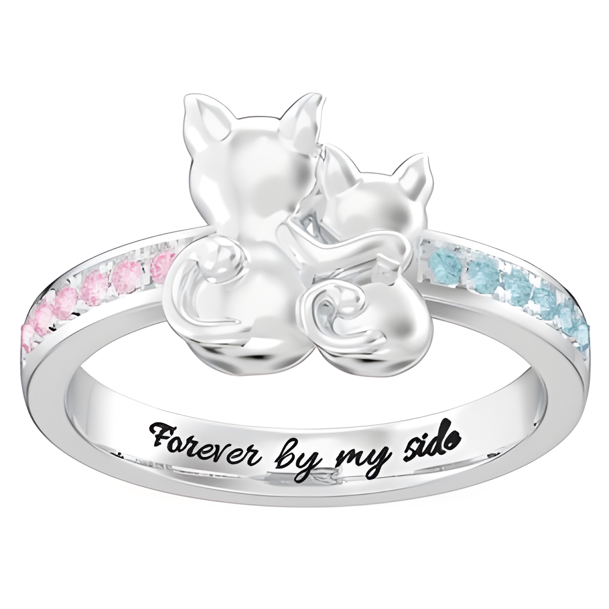 Couple's promise ring with cats for cherished love moments