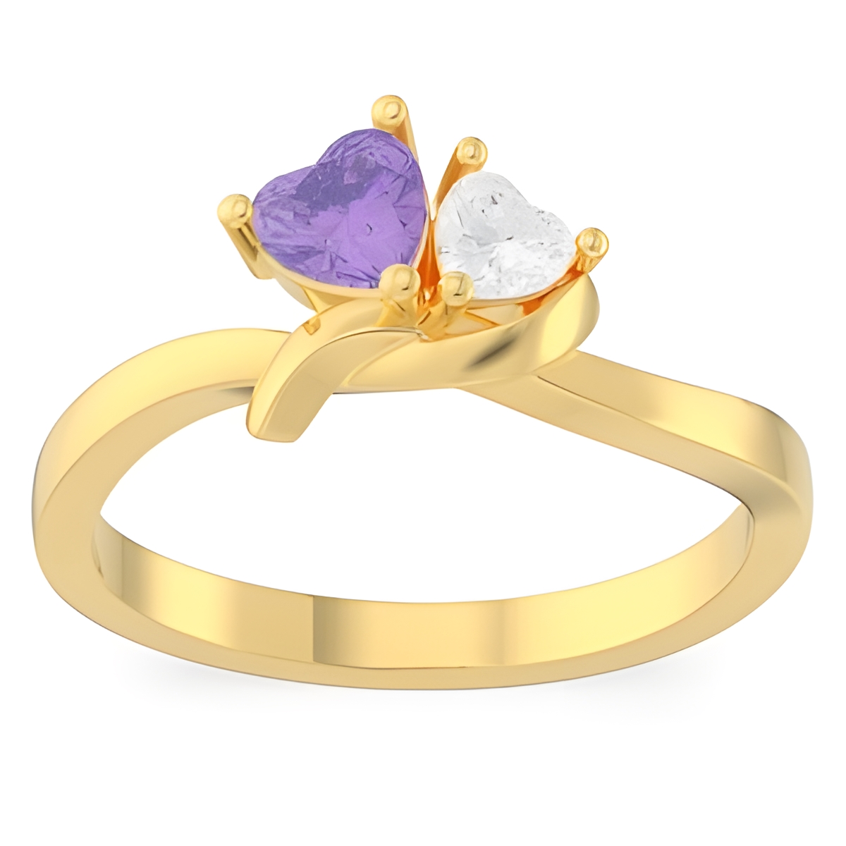 Twisted heart birthstone promise ring for couples
