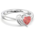 Carry Love Close – Heart in Heart Promise Ring with Birthstone – A Timeless Gift for Your Beloved - Image 2