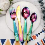 Whimsical Mealtime Magic – Custom Children's Dinosaur & Unicorn Cutlery Set – For Joyful Little Eaters - Image 8