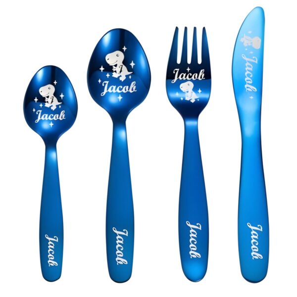 Custom children's dinosaur unicorn cutlery set for joyful meals