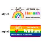 Embrace Hope and Connection – Custom Name Badge with Rainbow – For Caregivers and Medical Heroes - Image 2