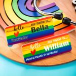 Embrace Hope and Connection – Custom Name Badge with Rainbow – For Caregivers and Medical Heroes - Image 4