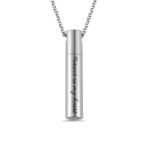 Engraved urn necklace for remembrance and healing